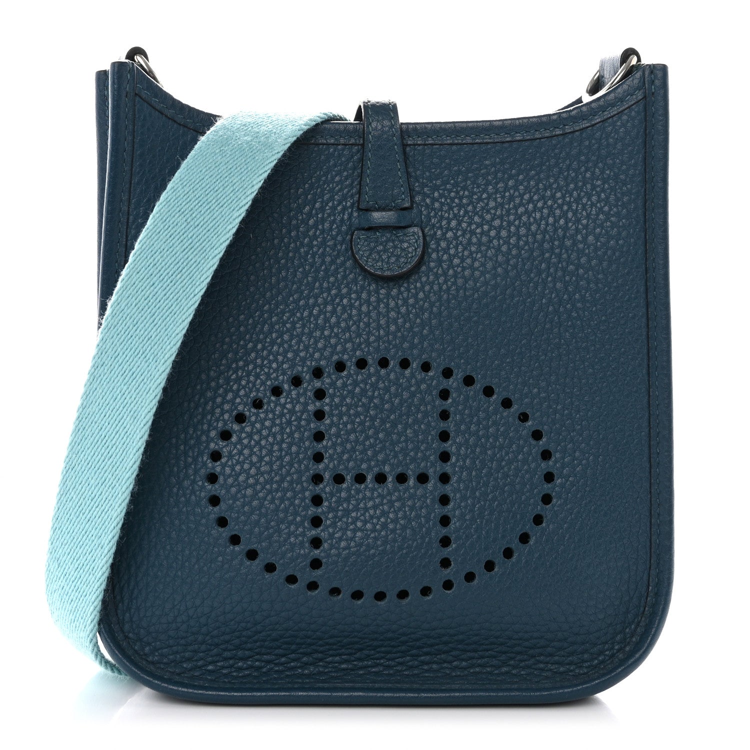 Hermes Taurillon Clemence Amazone Evelyne TPM Colvert Bleu Atoll 1 of 10