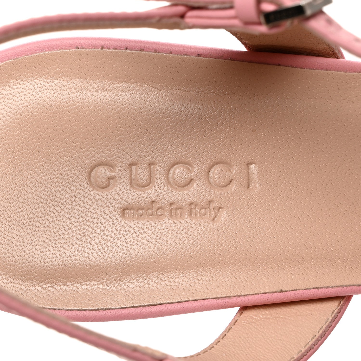 Gucci Lifford Calfskin GG Marmont Ankle Wrap 75mm Sandals 37 Wild Rose 6 of 8