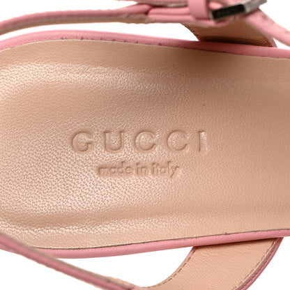 Gucci Lifford Calfskin GG Marmont Ankle Wrap 75mm Sandals 37 Wild Rose 6 of 8