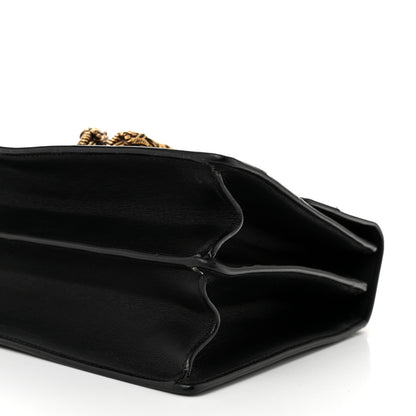 Gucci Moon Calfskin Web Medium Dionysus Bamboo Top Handle Bag Black Bright Evergreen Hibiscus Red 10 of 11