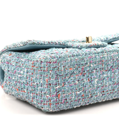 Chanel Tweed Quilted Mini Rectangular Flap Blue Multicolor 8 of 10