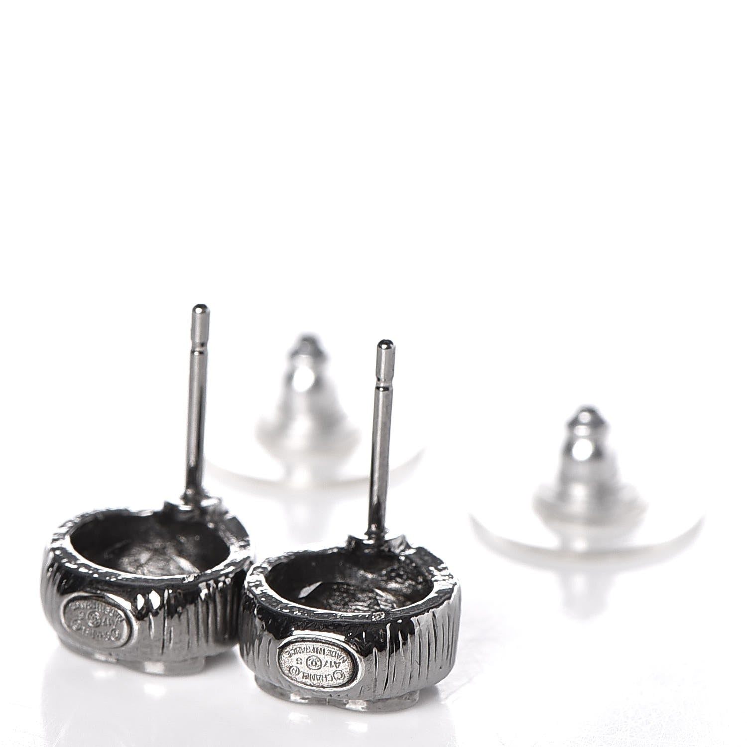 Chanel Ruthenium CC Earrings Dark Grey 4 of 5