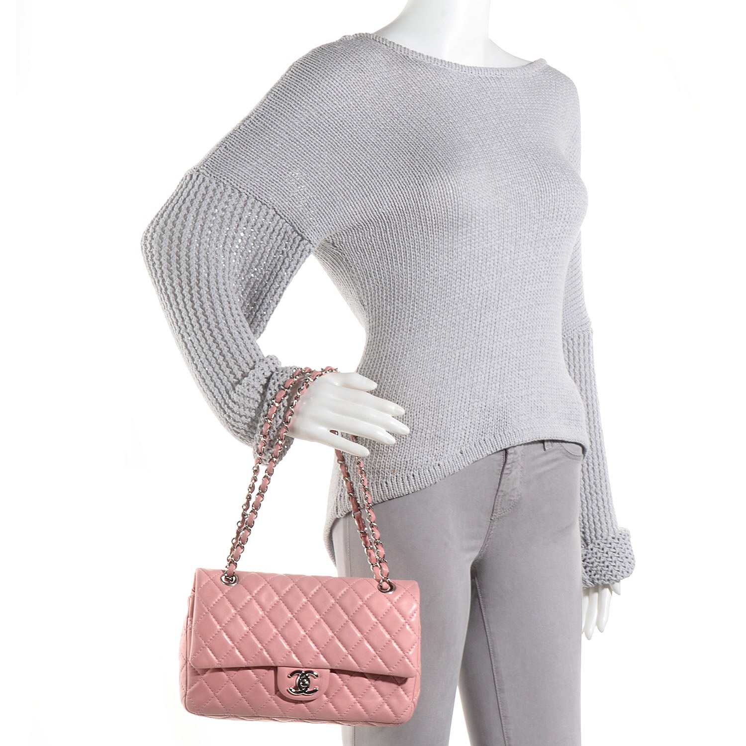 Chanel Lambskin Medium Double Flap Pink 2 of 8