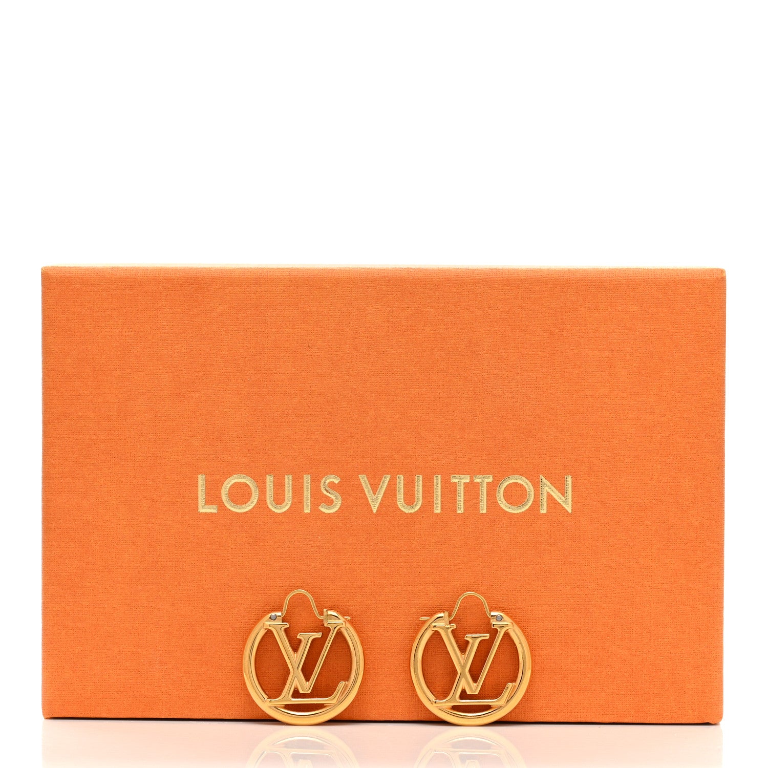 Louis Vuitton Metal Small Louise Hoop Earrings Gold 4 of 4