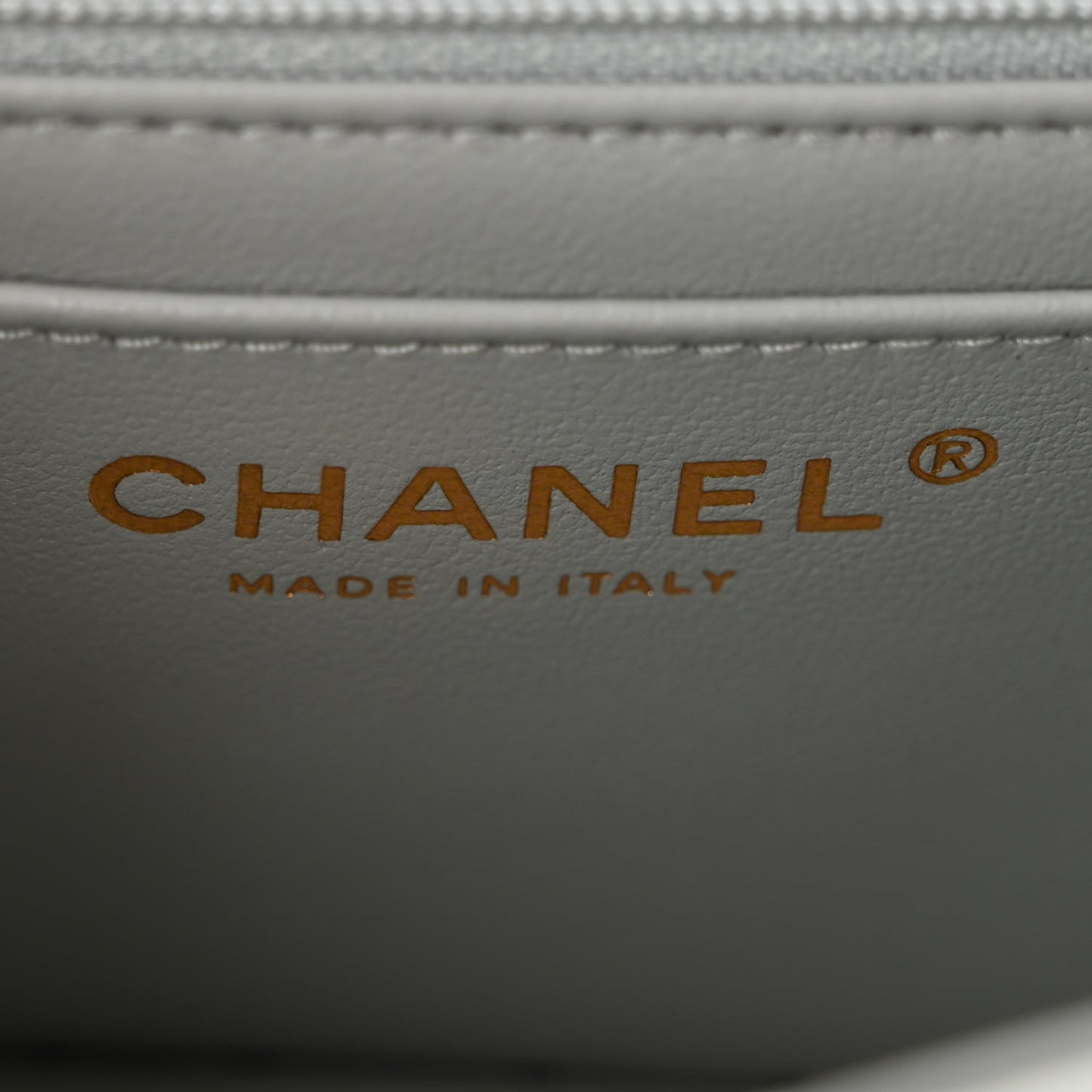 Lambskin Quilted Mini Rectangular Flap Grey