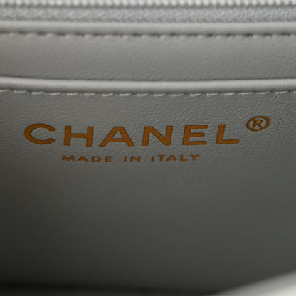 Chanel Lambskin Quilted Mini Rectangular Flap Grey 6 of 11
