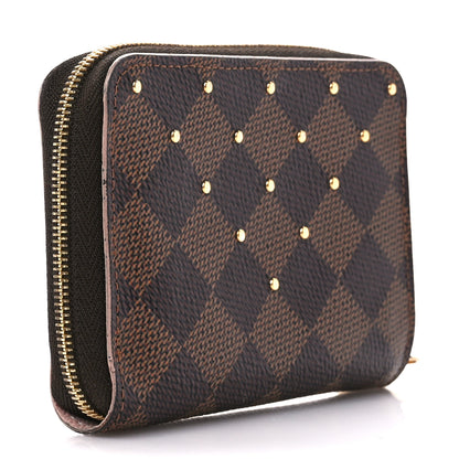 Louis Vuitton Damier Ebene Studded Zippy Coin Purse Rose Ballerine 3 of 10