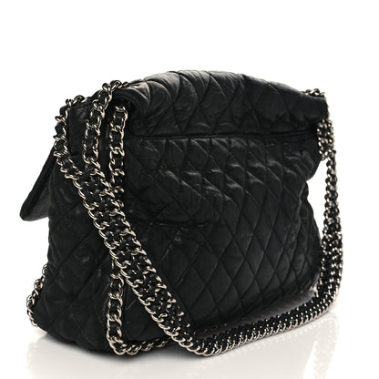 Chanel Washed Lambskin Quilted Maxi Chain Around Flap Black 3 of 11
