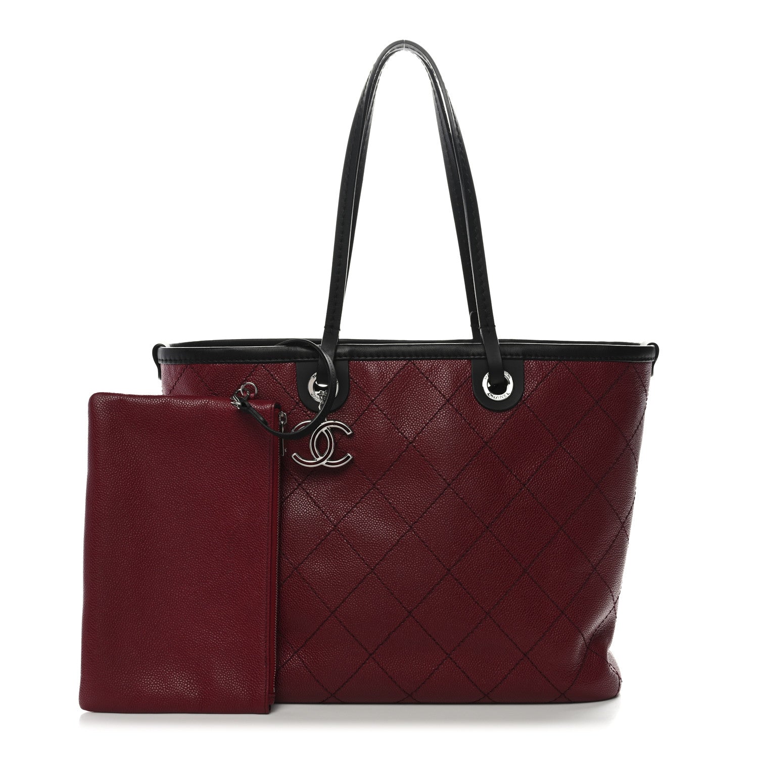 Chanel Grained Calfskin Shopping Fever Tote Red 3 of 11