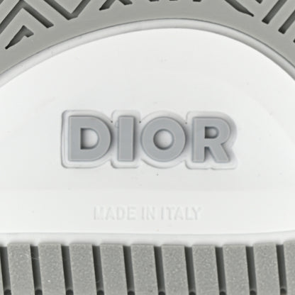 Christian Dior Smooth Calfskin Oblique Galaxy Perforated Mens B27 Low Top Sneakers 44 White Grey 7 of 10