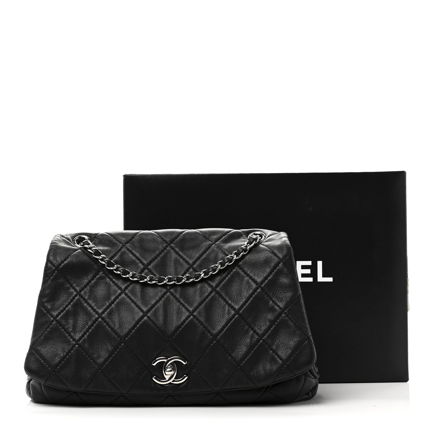 Chanel Calfskin Quilted CC Curvy Flap Black 11 of 11