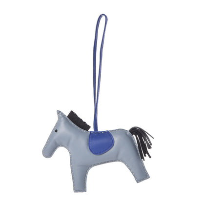 Hermes Milo Lambskin Grigri Rodeo Horse Bag Charm GM Bleu Lin Bleu Electrique Black 1 of 4