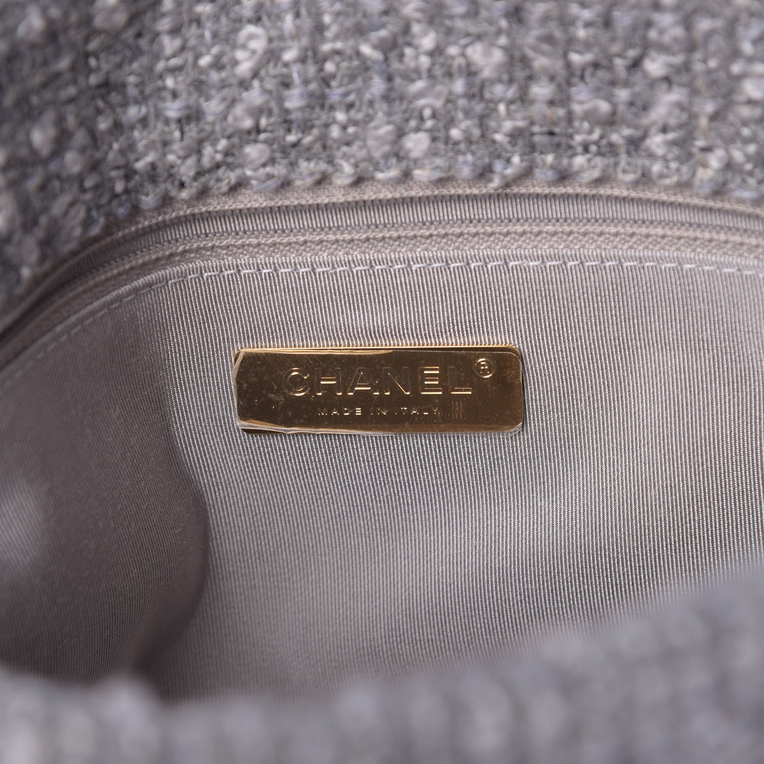Chanel Tweed Quilted Medium Chanel 19 Flap Grey 6 of 11