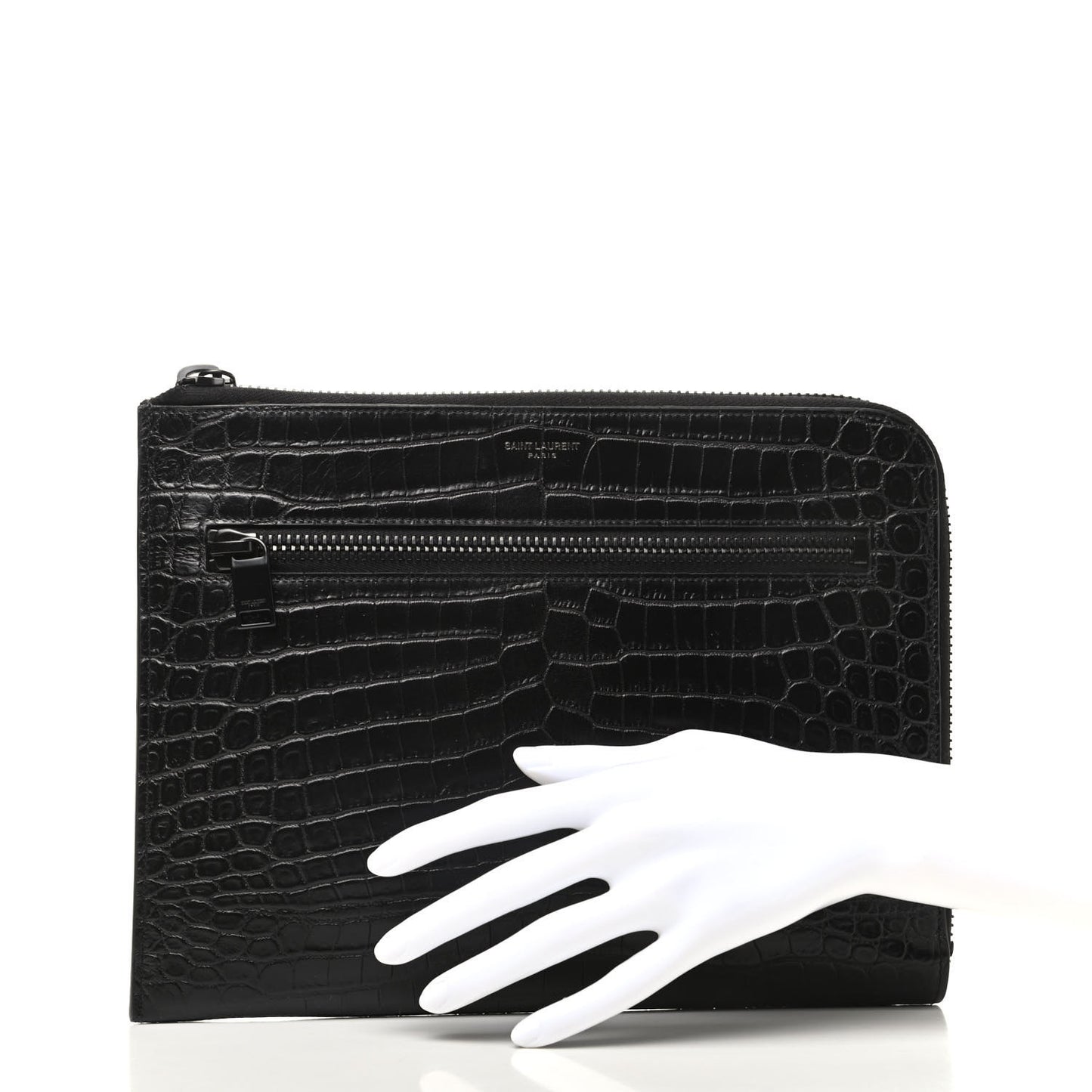 Calfskin Crocodile Embossed iPad Case Black