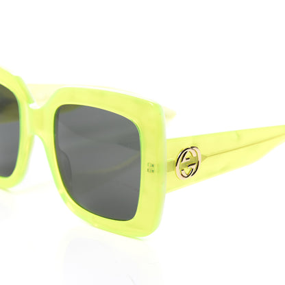 Gucci Acetate Square Frame Sunglasses GG0083S Neon Green 7 of 8