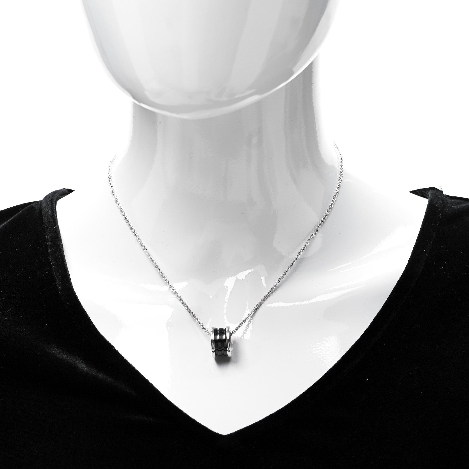 Bulgari Sterling Silver Ceramic Save The Children Pendant Necklace 2 of 7