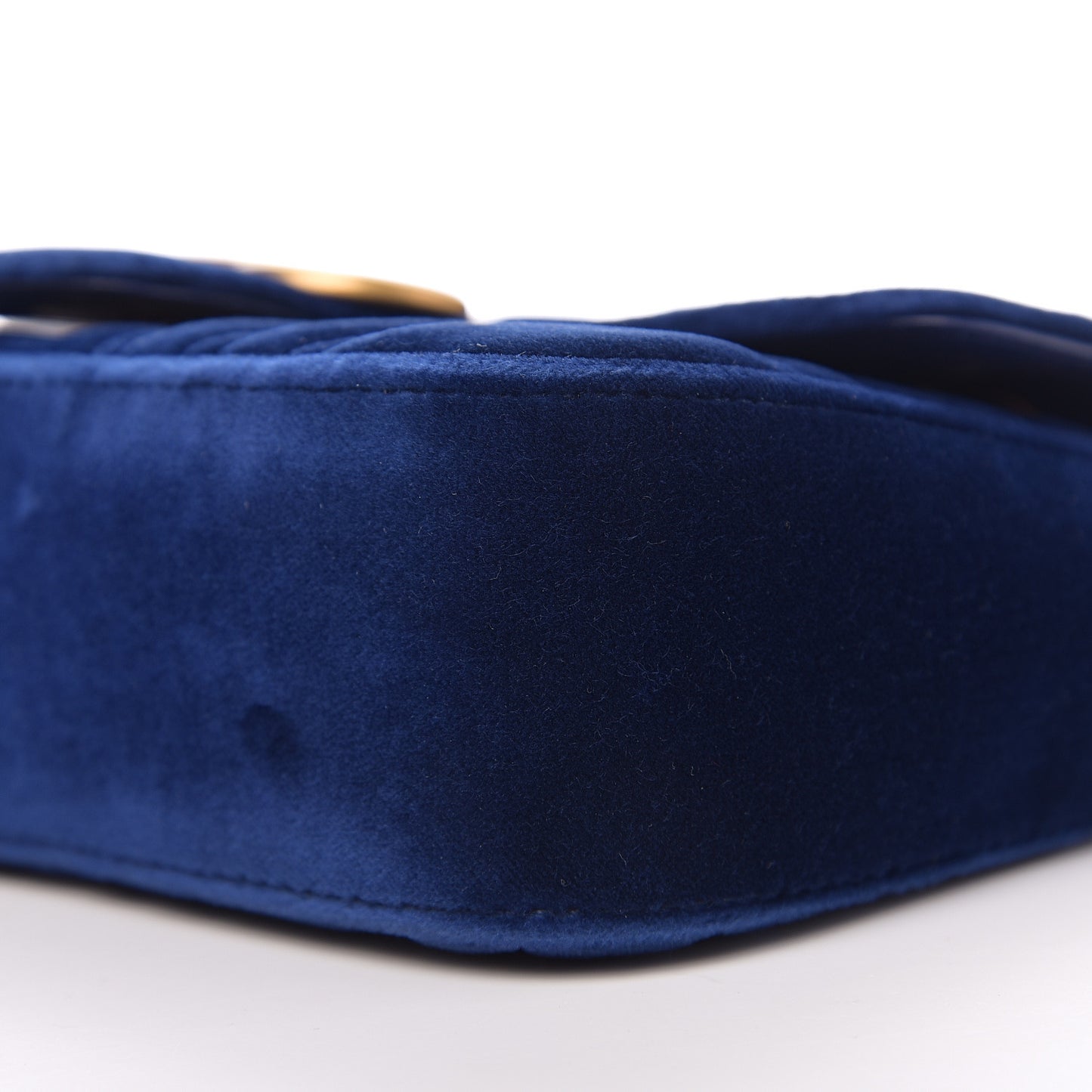 Velvet Matelasse Mini GG Marmont Shoulder Bag Cobalt Blue