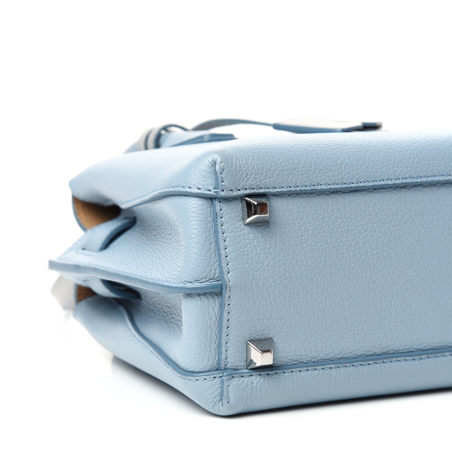 Grained Calfskin Mini Milla Tote Sky Blue