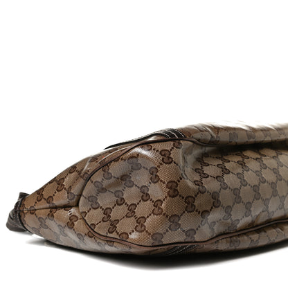Gucci Crystal Monogram Duchessa Flap Shoulder Bag Dark Brown 4 of 18