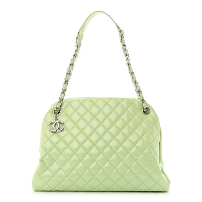 Chanel Patent Quilted Large Just Mademoiselle Bowling Bag Light Green 1 of 12