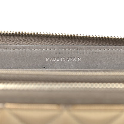 Chanel Striated Patent Zip Around Wallet Gold 7 of 22