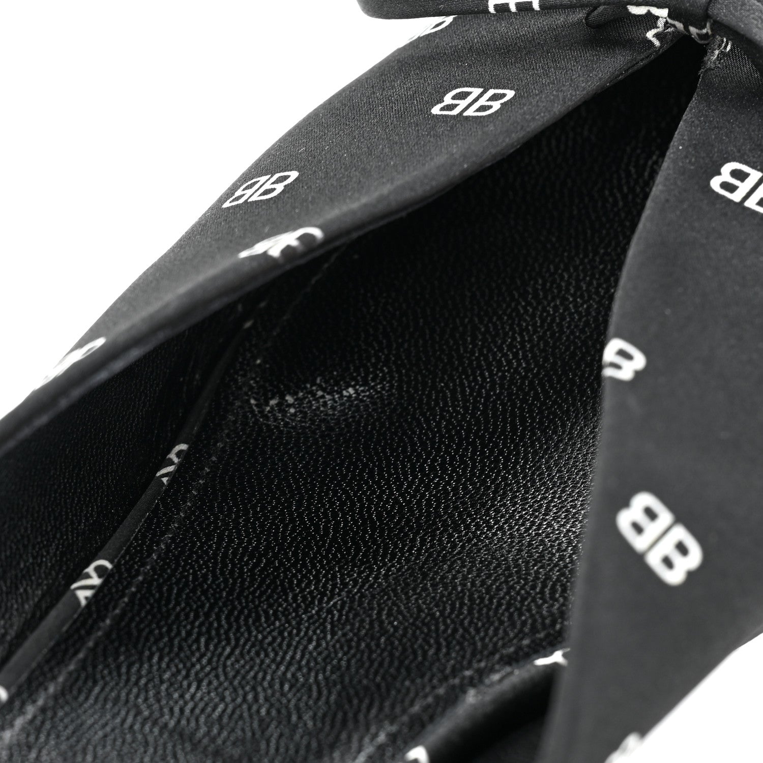 Balenciaga Crepe Satin BB Printed Knife Pointed Toe 40mm Mules 40 Black White 9 of 12