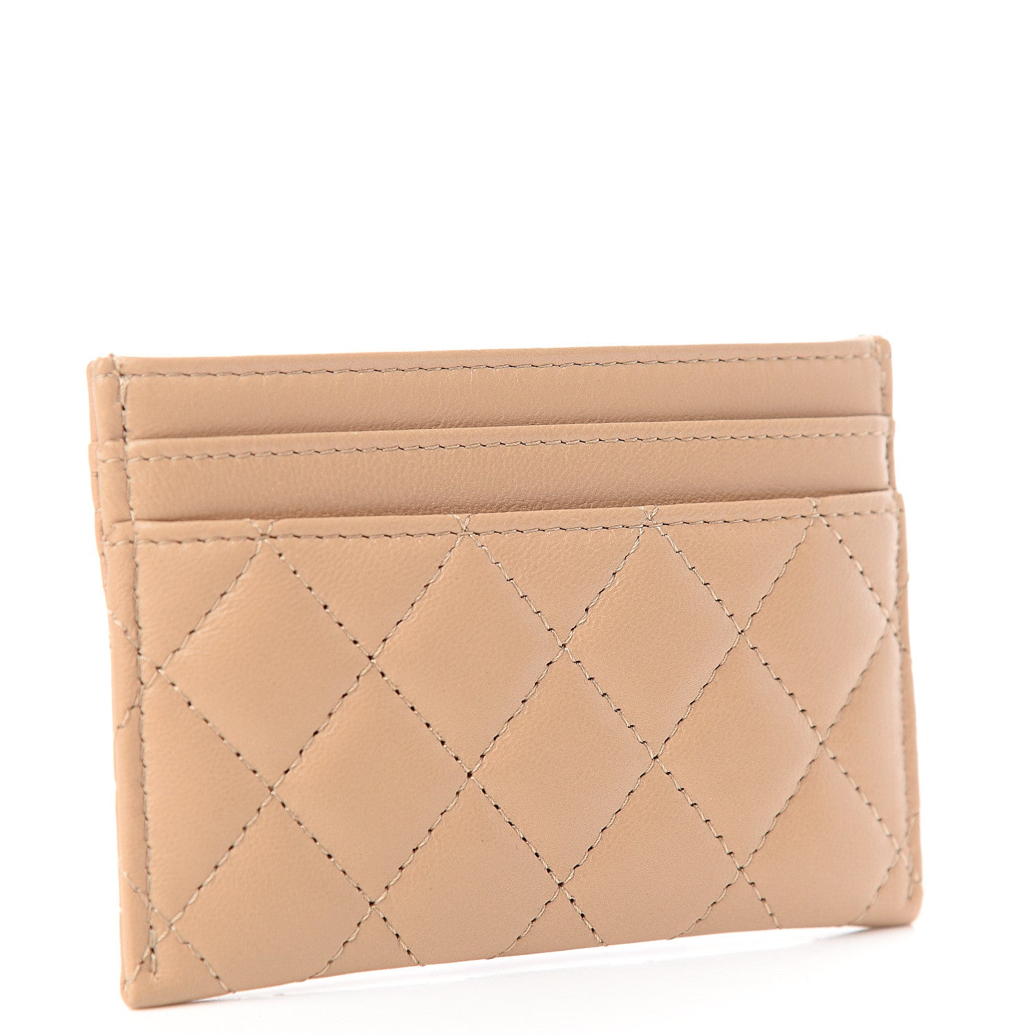 Chanel Lambskin Quilted Boy Card Holder Beige 2 of 8