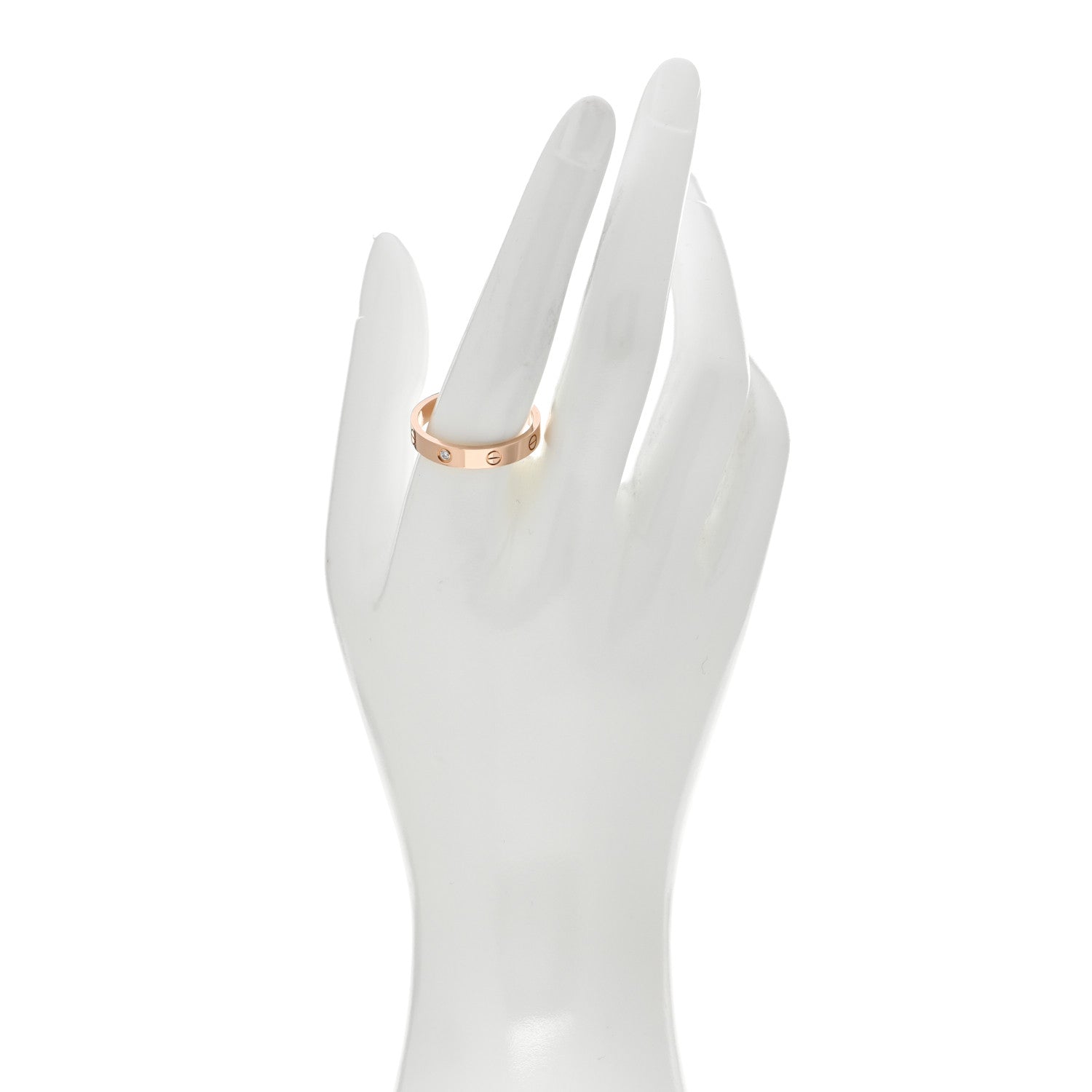Cartier 18K Pink Gold Diamond 4mm LOVE Wedding Band Ring 63 10.25 2 of 5