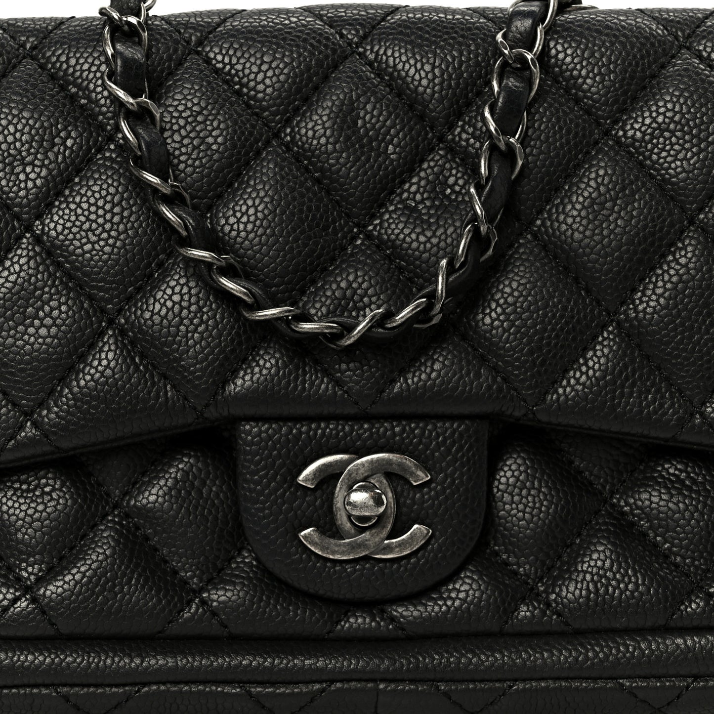 Caviar Quilted Medium Now and Forever Flap Black