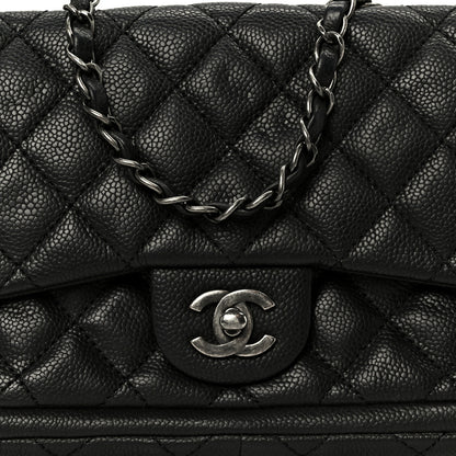 Chanel Caviar Quilted Medium Now and Forever Flap Black 8 of 10