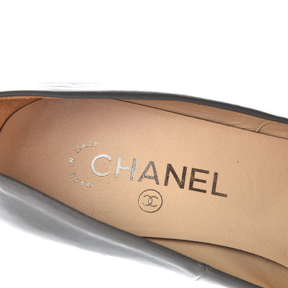 Chanel Lambskin CC Round Toe Pumps 38.5 Grey 10 of 11