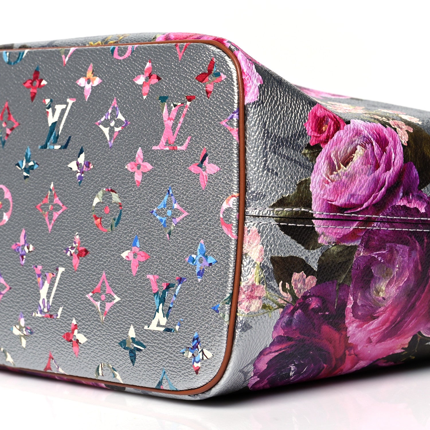 Louis Vuitton Metallic Monogram LV Garden Neverfull MM Silver