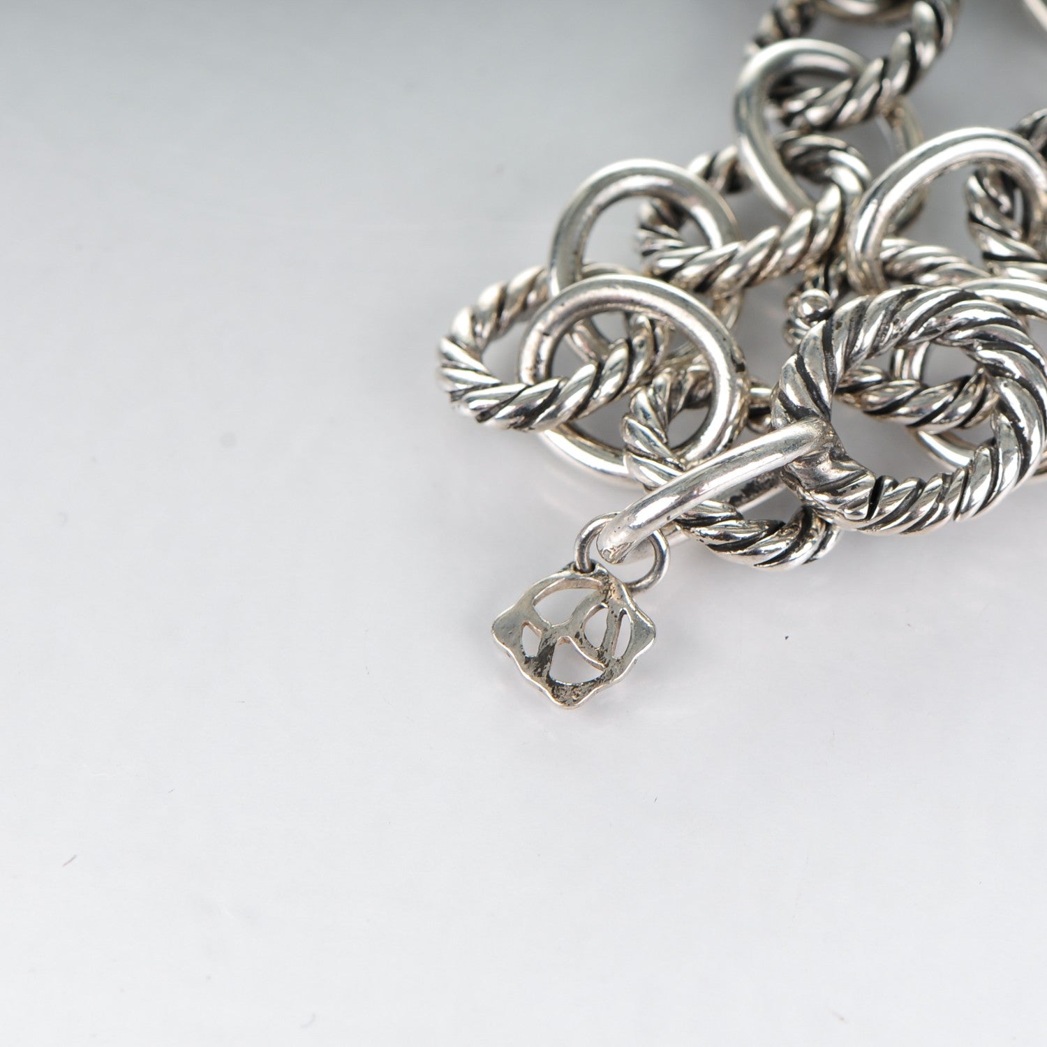 David Yurman Sterling Silver 10mm Medium Oval Link Bracelet 5 of 6
