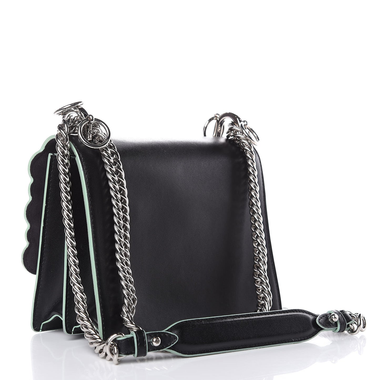 Vitello Liberty Scalloped Studded Small Kan I Shoulder Bag Black Multicolor