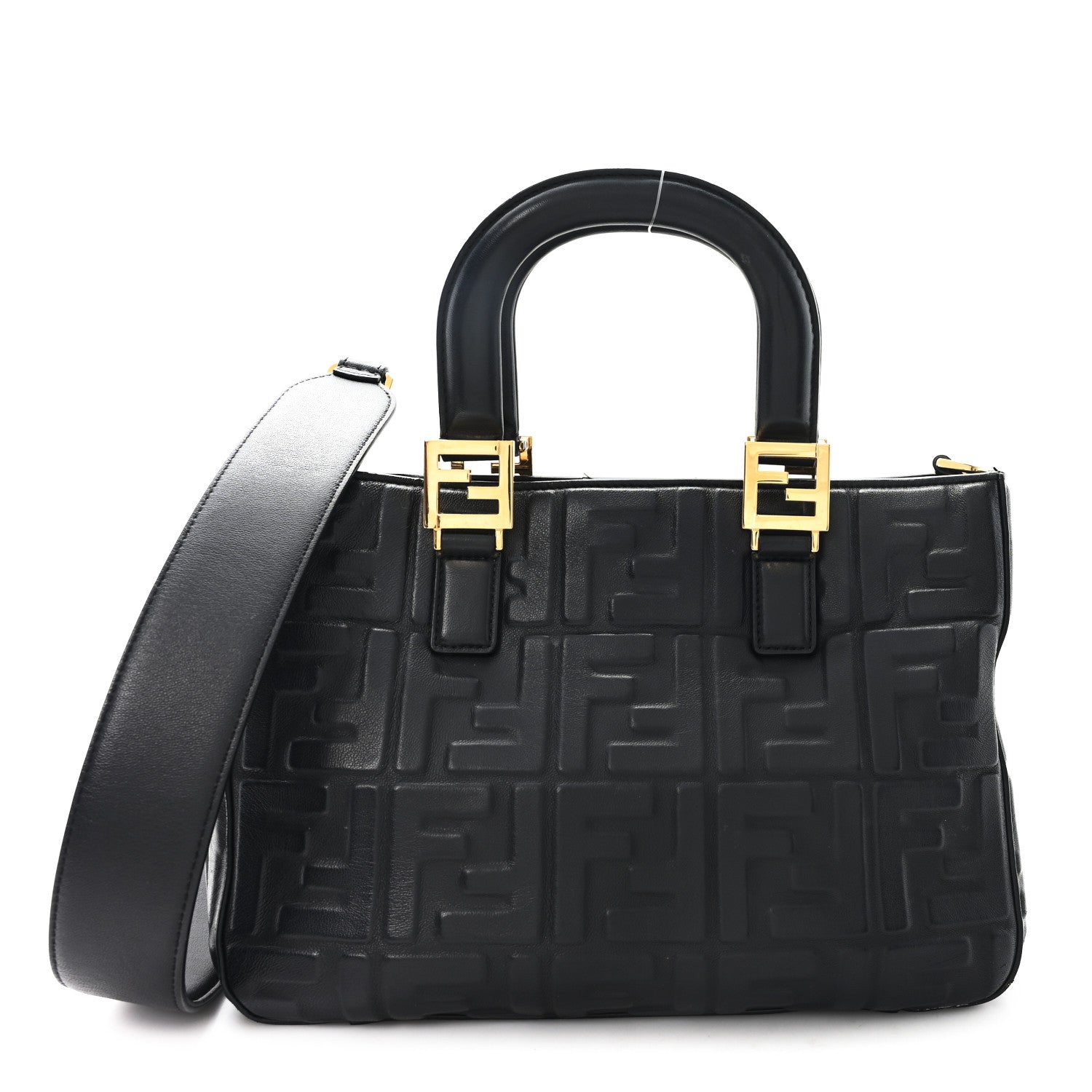 Fendi Nappa FF 1974 Embossed Small FF Tote Black 1 of 12