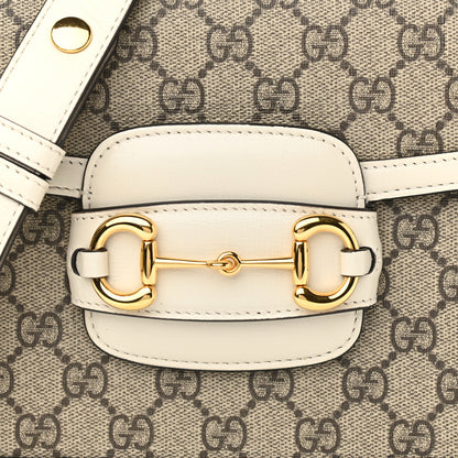 Gucci GG Supreme Monogram Horsebit 1955 Shoulder Bag Beige Mystic White 8 of 10