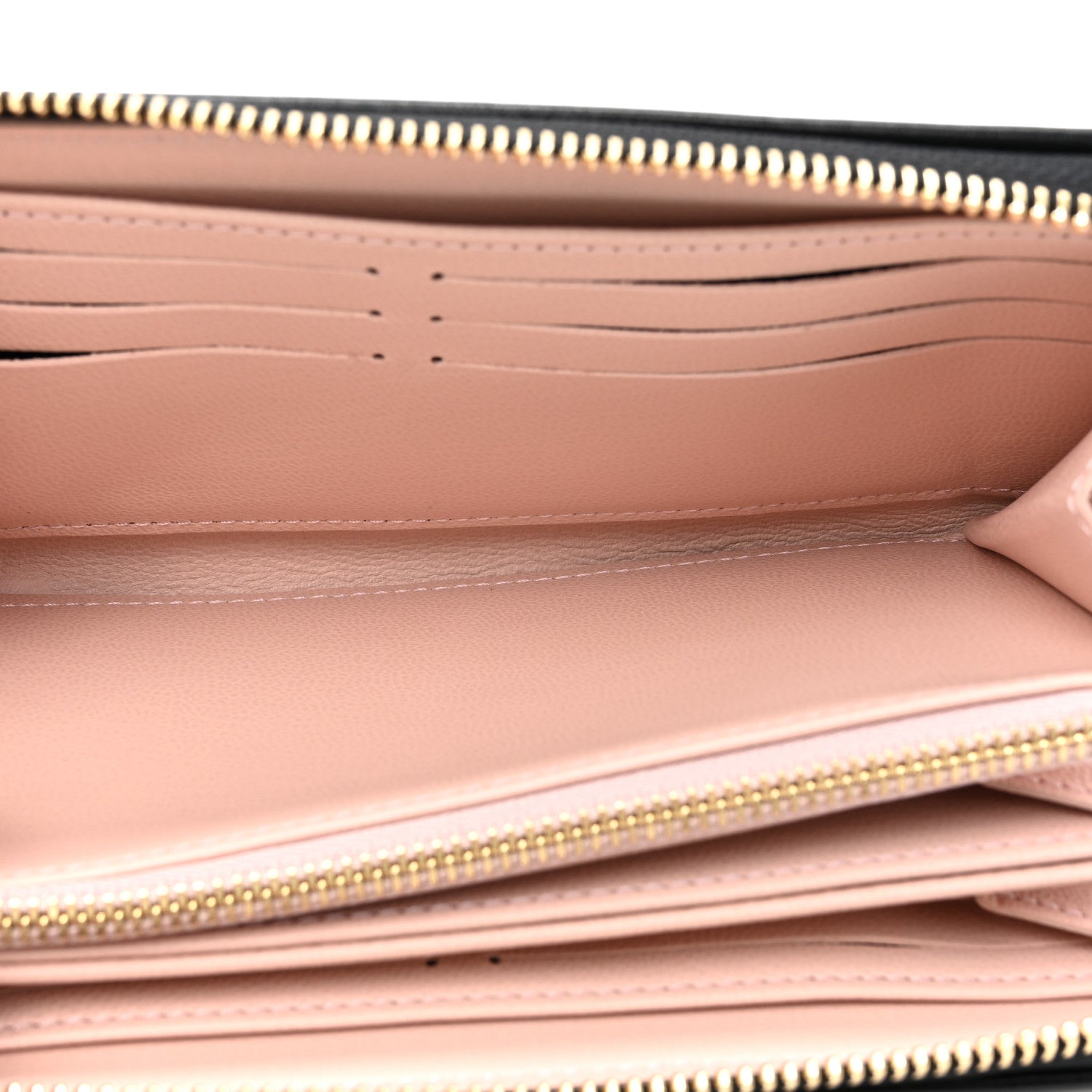 Louis Vuitton Lambskin Embossed Monogram LV Ski Coussin Zippy Wallet Black Pink 5 of 8