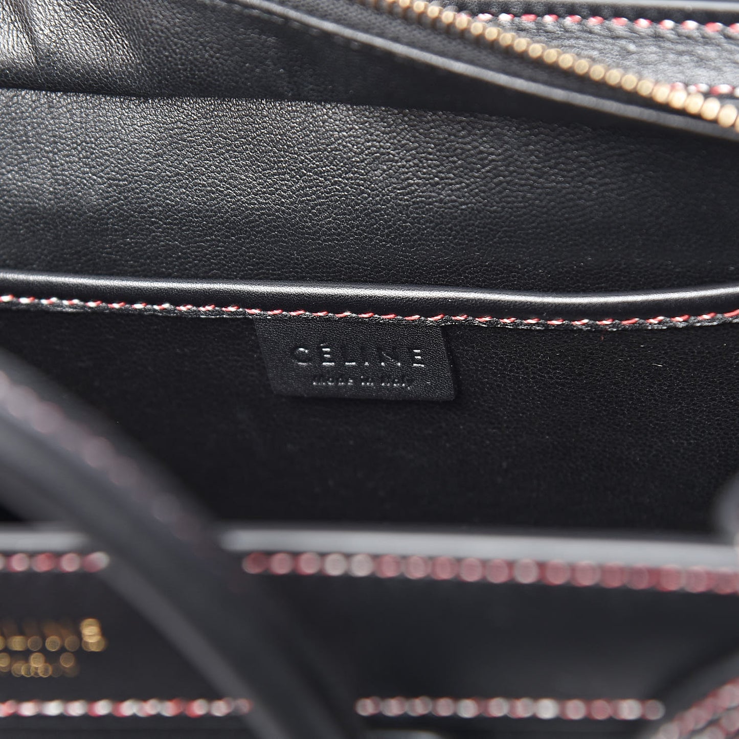 Smooth Calfskin Multicolor Stitch Nano Luggage Black