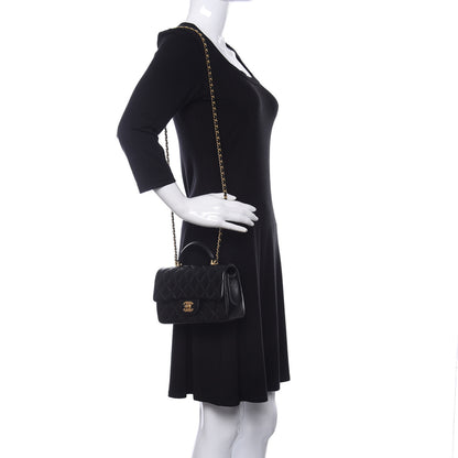 Chanel Lambskin Quilted Mini Top Handle Rectangular Flap Black 2 of 12