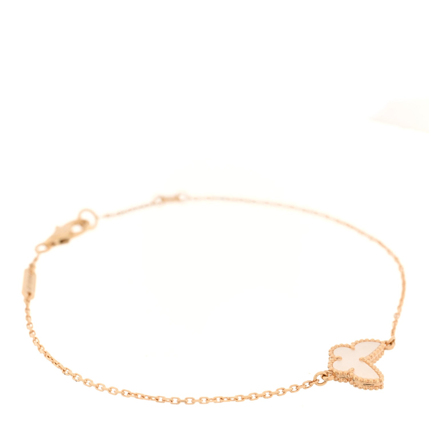 Van Cleef & Arpels 18K Yellow Gold Mother of Pearl Sweet Alhambra Butterfly Bracelet 1 of 4