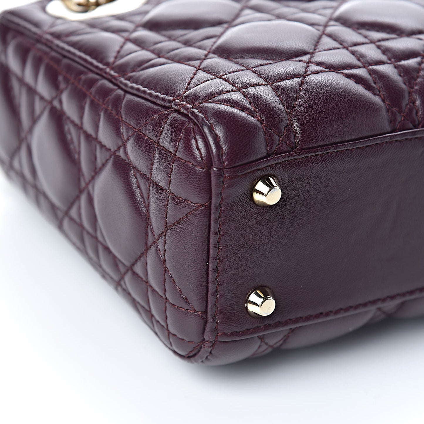 Lambskin Cannage Mini Lady Dior Plum