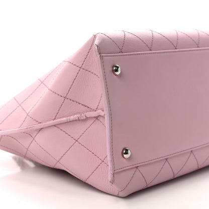 Chanel Calfskin Stitch Medium Ring My Bag Shopping Tote Pink 8 of 14
