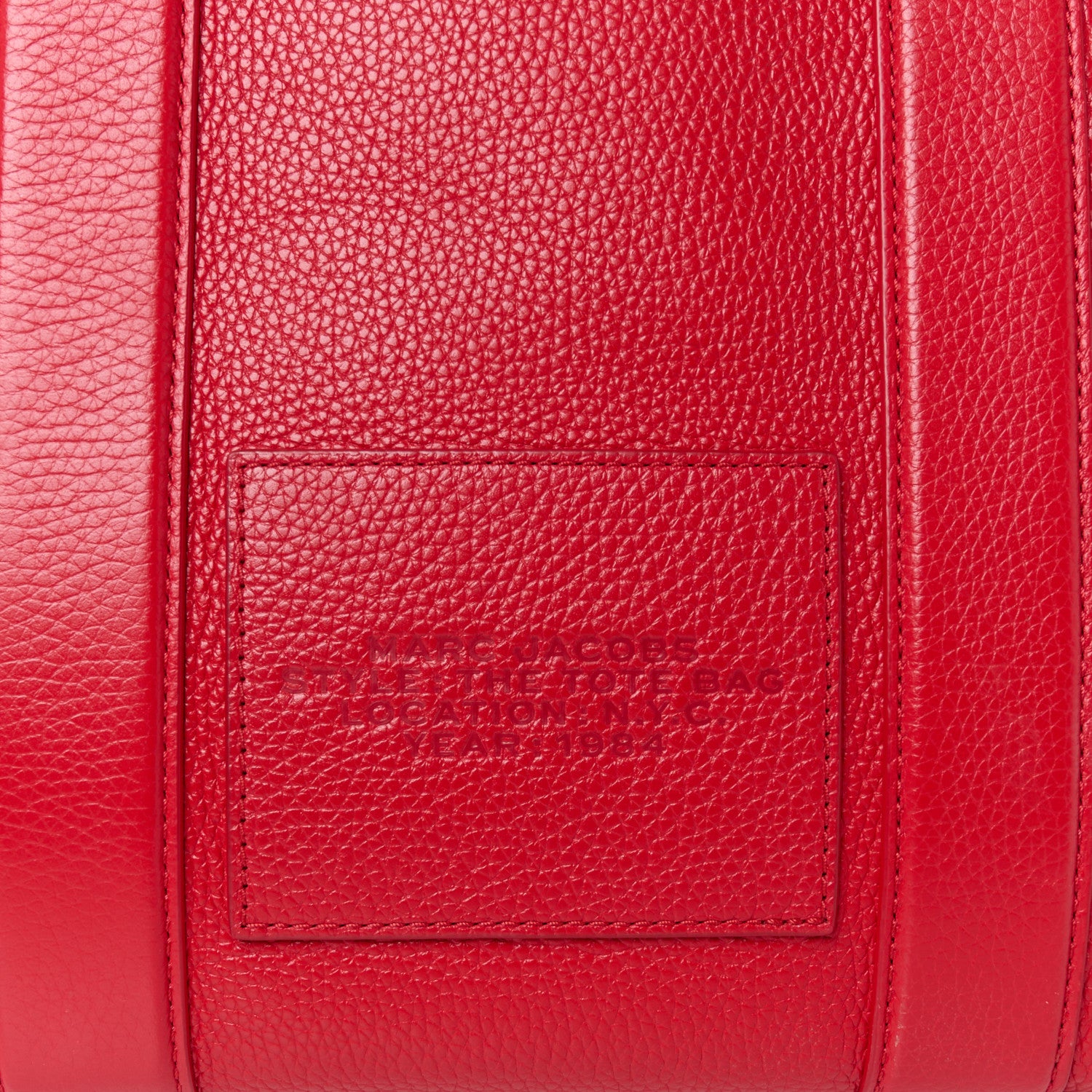 Marc Jacobs Grained Calfskin Medium The Tote Bag True Red 8 of 11