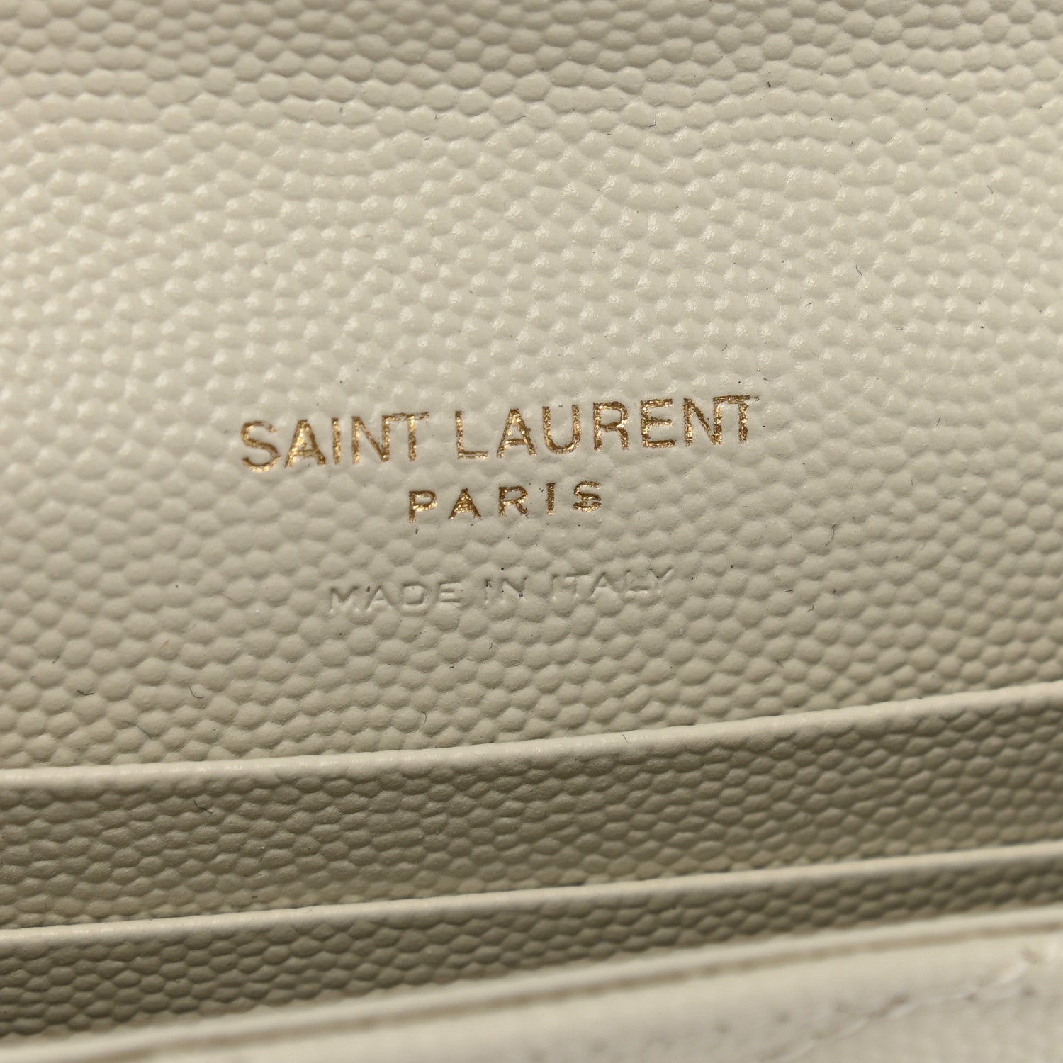 Saint Laurent Grain De Poudre Matelasse Chevron Small Monogram Envelope Wallet Crema Soft 6 of 8