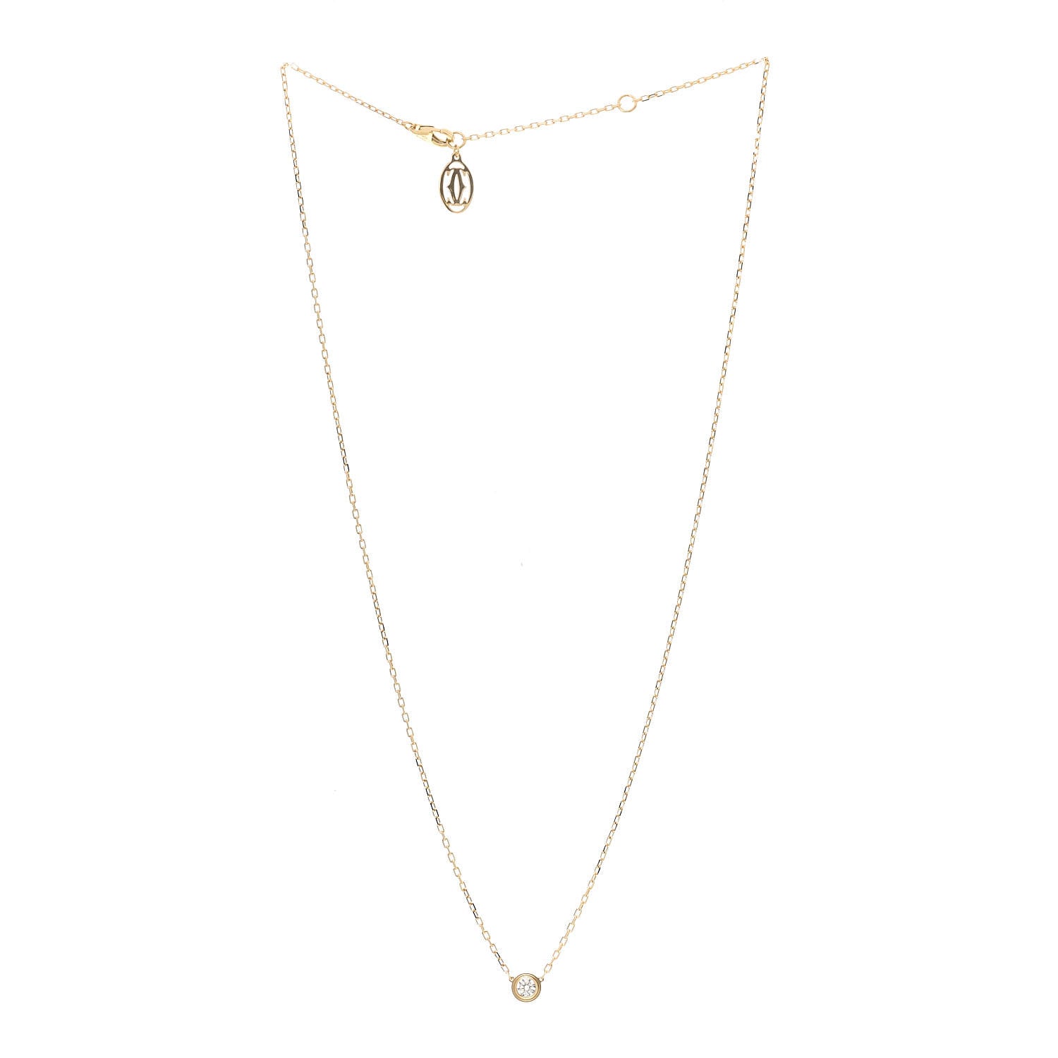 Cartier 18K Yellow Gold Diamond LM D'Amour Pendant Necklace 3 of 6