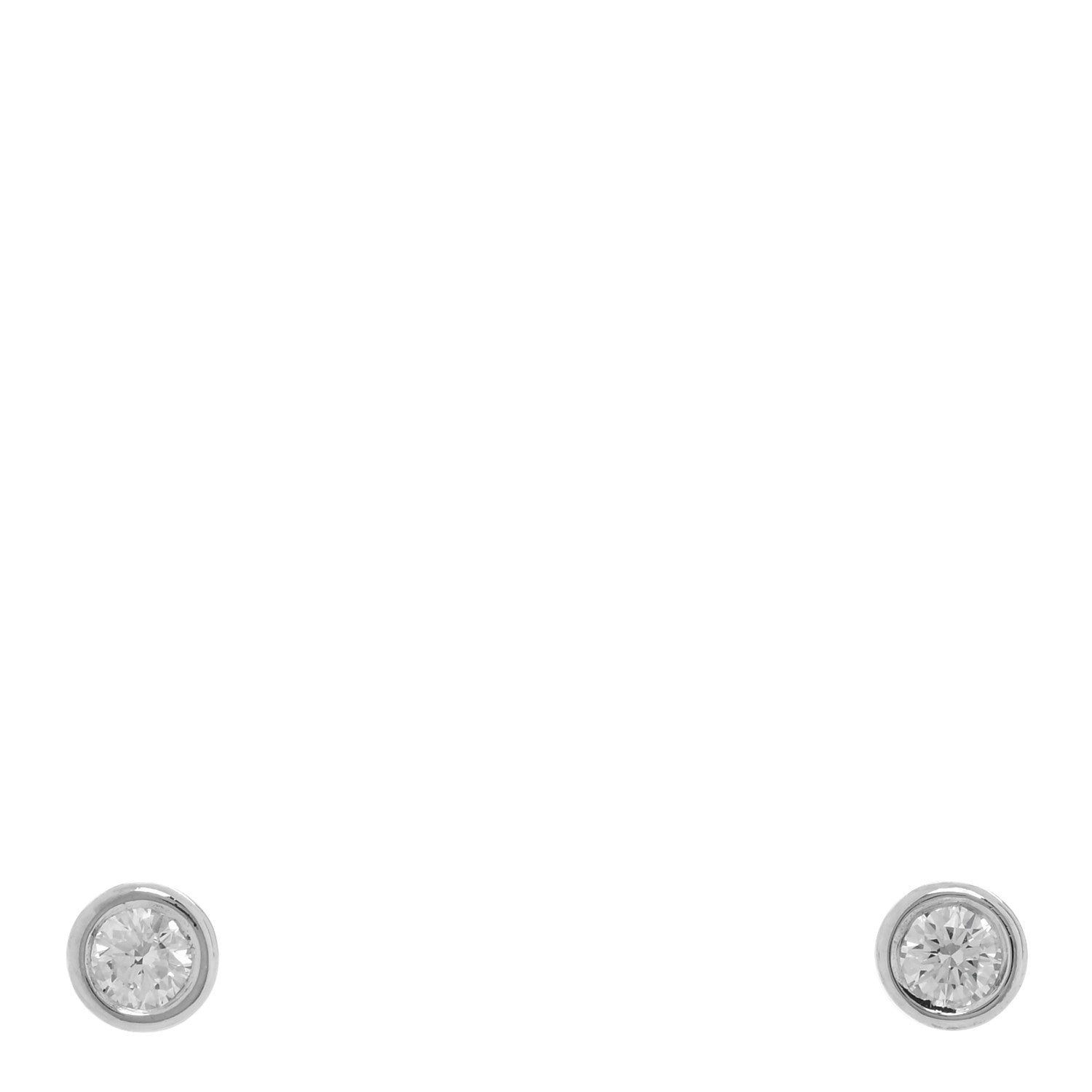 Tiffany Platinum Diamond .10ctw Elsa Peretti Diamonds By The Yard Earrings 1 of 4