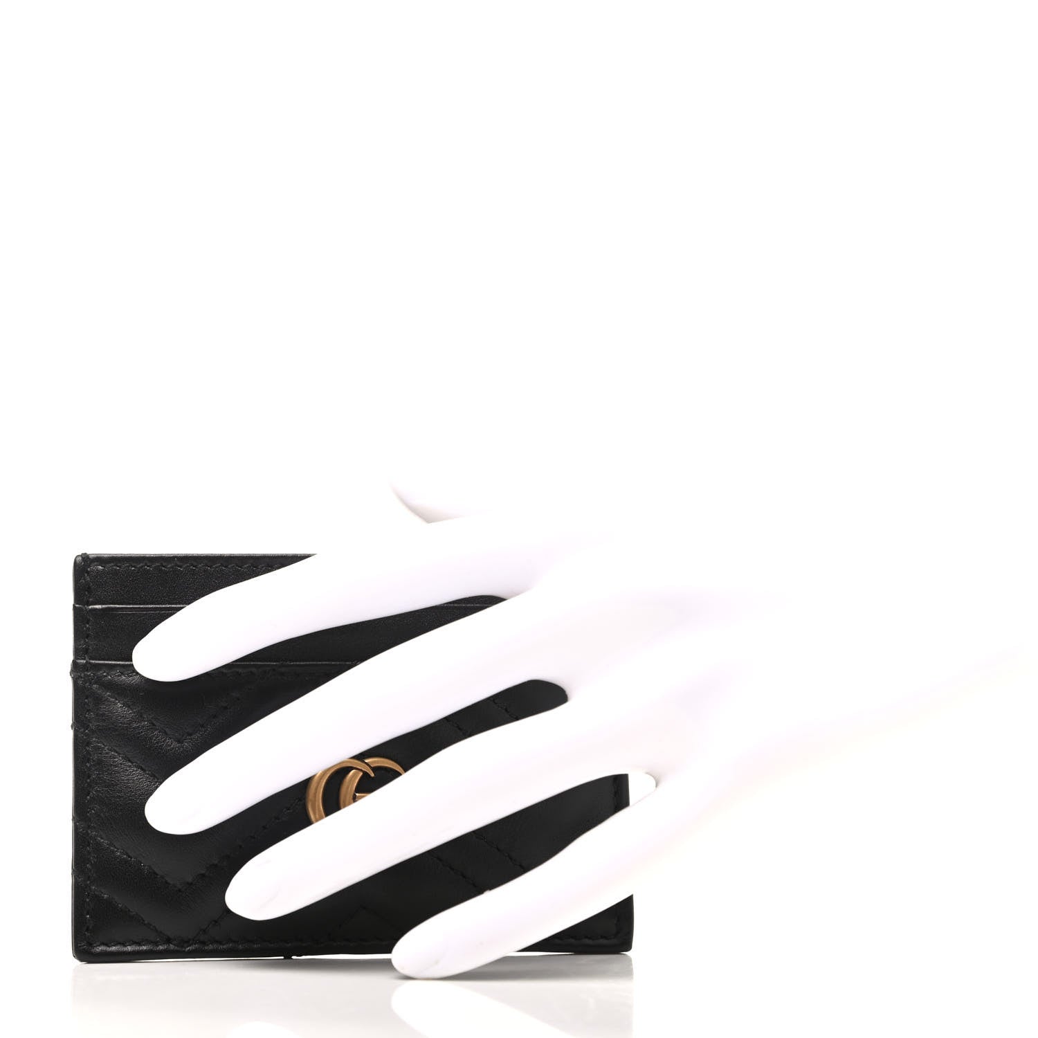 Gucci Calfskin Matelasse GG Marmont Card Holder Black 2 of 6