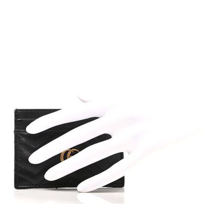 Gucci Calfskin Matelasse GG Marmont Card Holder Black 2 of 6