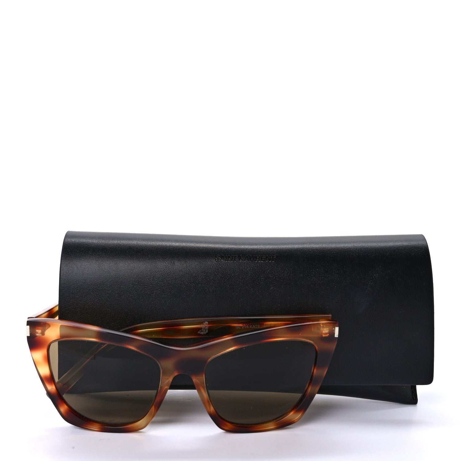 Saint Laurent New Wave SL214 Kate Cat Eye Sunglasses Havana Brown 9 of 9