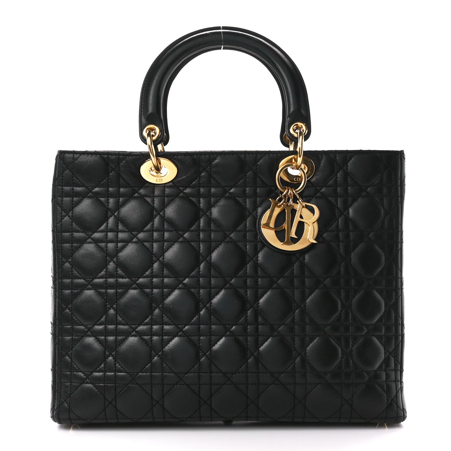 Christian Dior Lambskin Cannage Large Lady Dior Black 1 of 13
